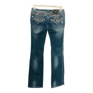 Miss Me Women's Distressed Blue Jeans Size 30 Boot Cut Med Wash